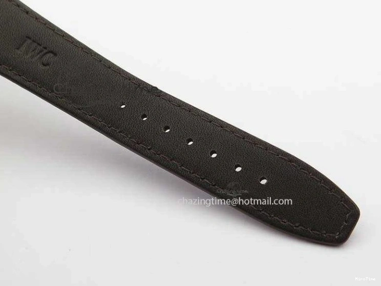 MIROTIME 0331 Sustainable Portuguese IW5444 SS White Dial RG Numbers On Brown Leather Strap A 7256